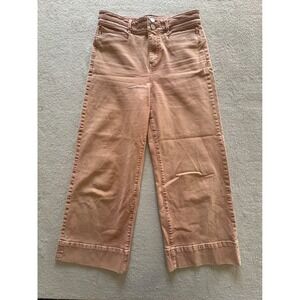Ann Taylor Marina High Rise Wide Leg Jeans Terracotta Clay Pink Size 4